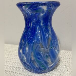 Hand blown blue vase